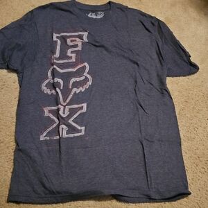 Vintage Fox Men's Large Dark Gray Logo T-Shirt